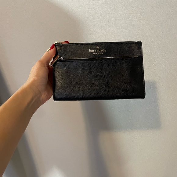 Kate Spade Black Clutch with Gold Accents - Picture 2 of 7